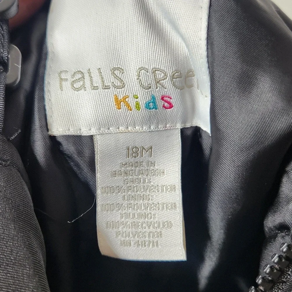 Falls Creek Kids Black Insulated Snow Bib Overalls‎ 18M
